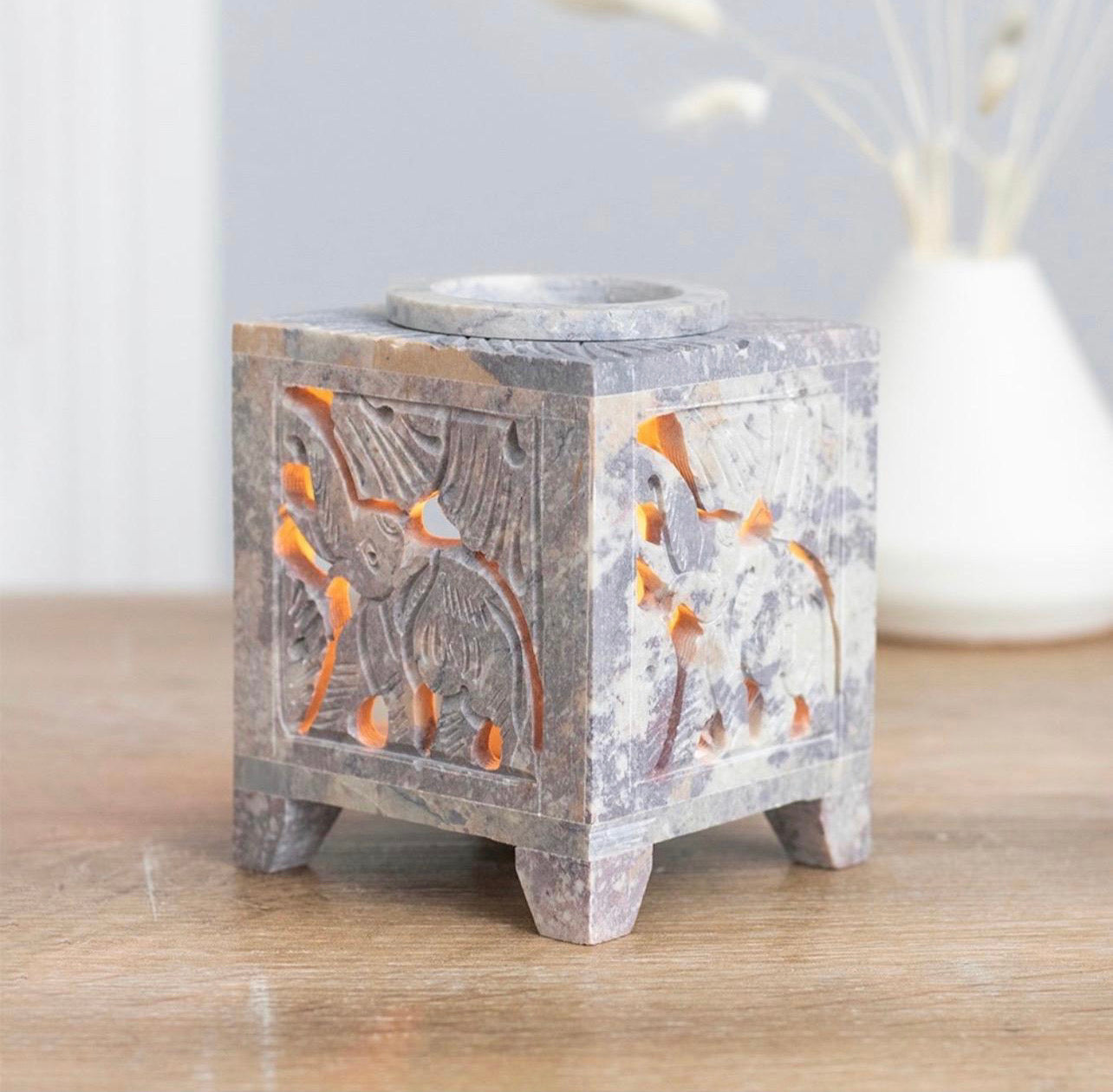 Carved Elephant Soapstone - Wax Warmer